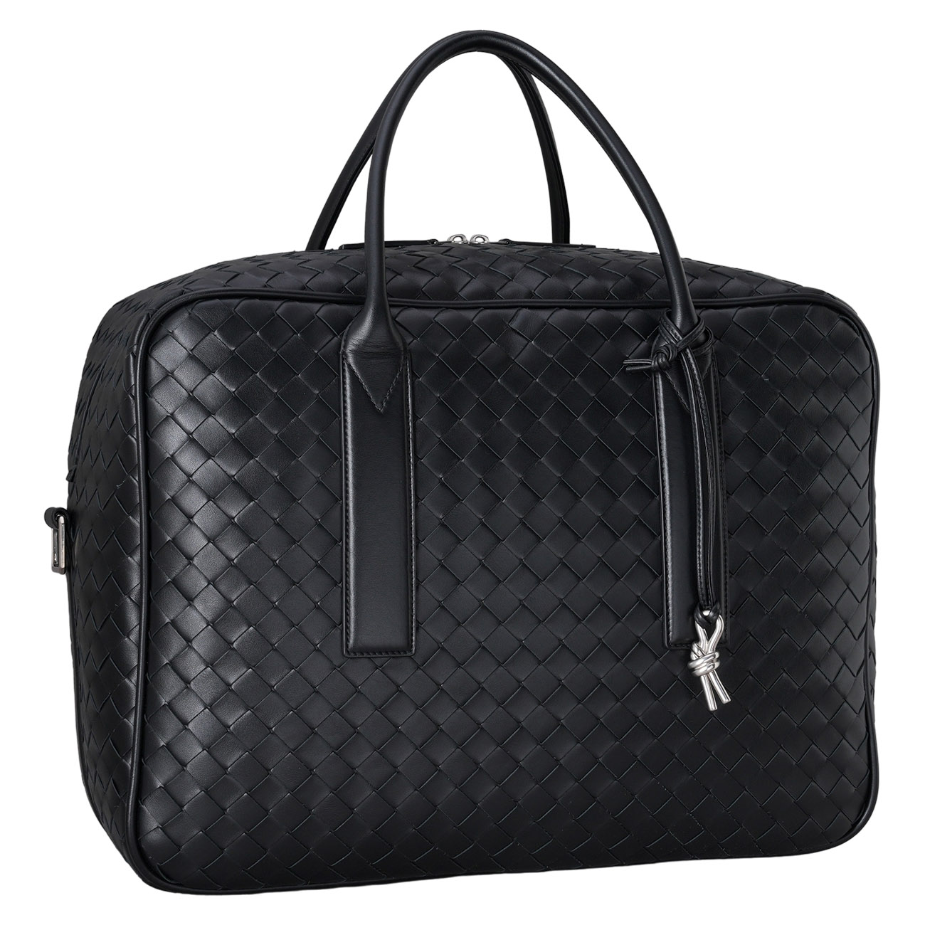 BOTTEGA VENETA(USED)보테가베네타 인트레치아토 겟어웨이 미디엄 트래블백 블랙